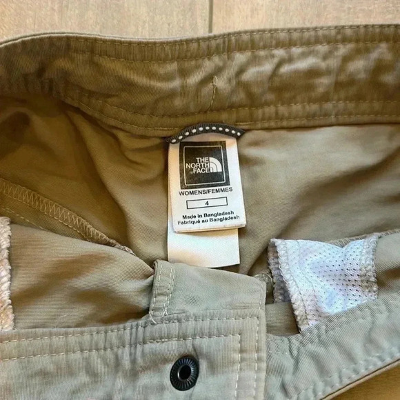 The North Face Cropped Cargo Hiking Outdoor Nylon Pants Khaki Beige Sz 4 - Picture 4 of 9